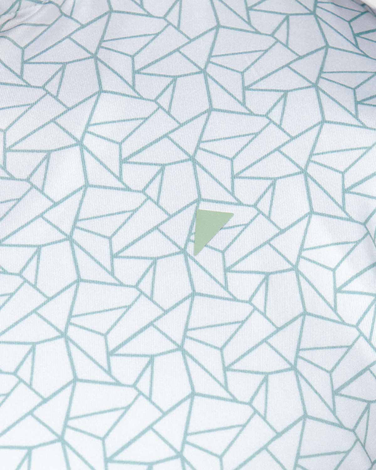 Teal Geometric Blade Polo